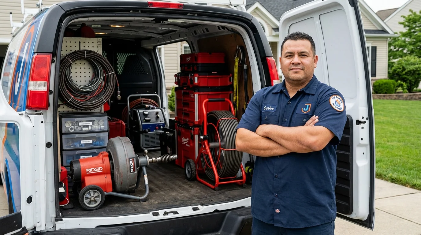 Professional drain cleaning equipment and Johns Plumbing LLC plumber in Polk City