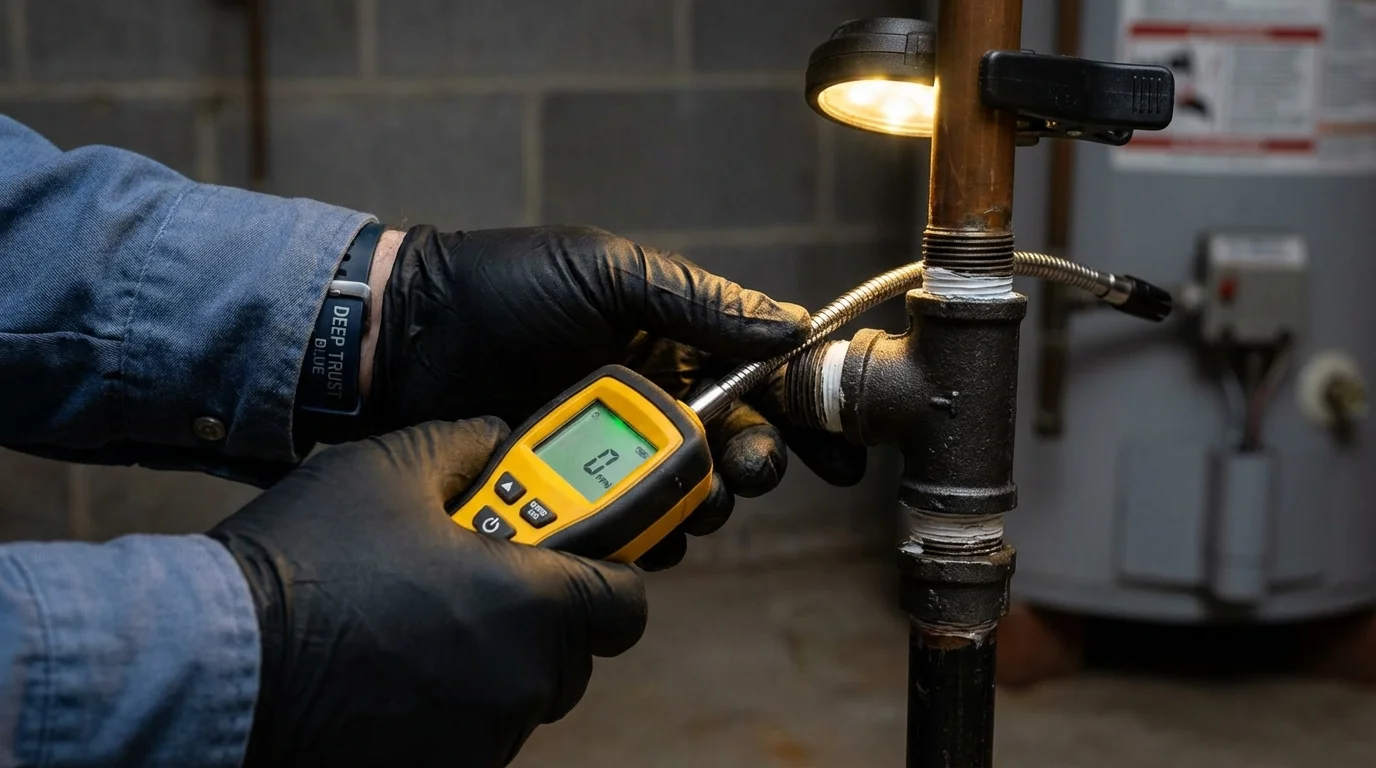 Gas leak detection with electronic sniffer by Johns Plumbing LLC in Polk City